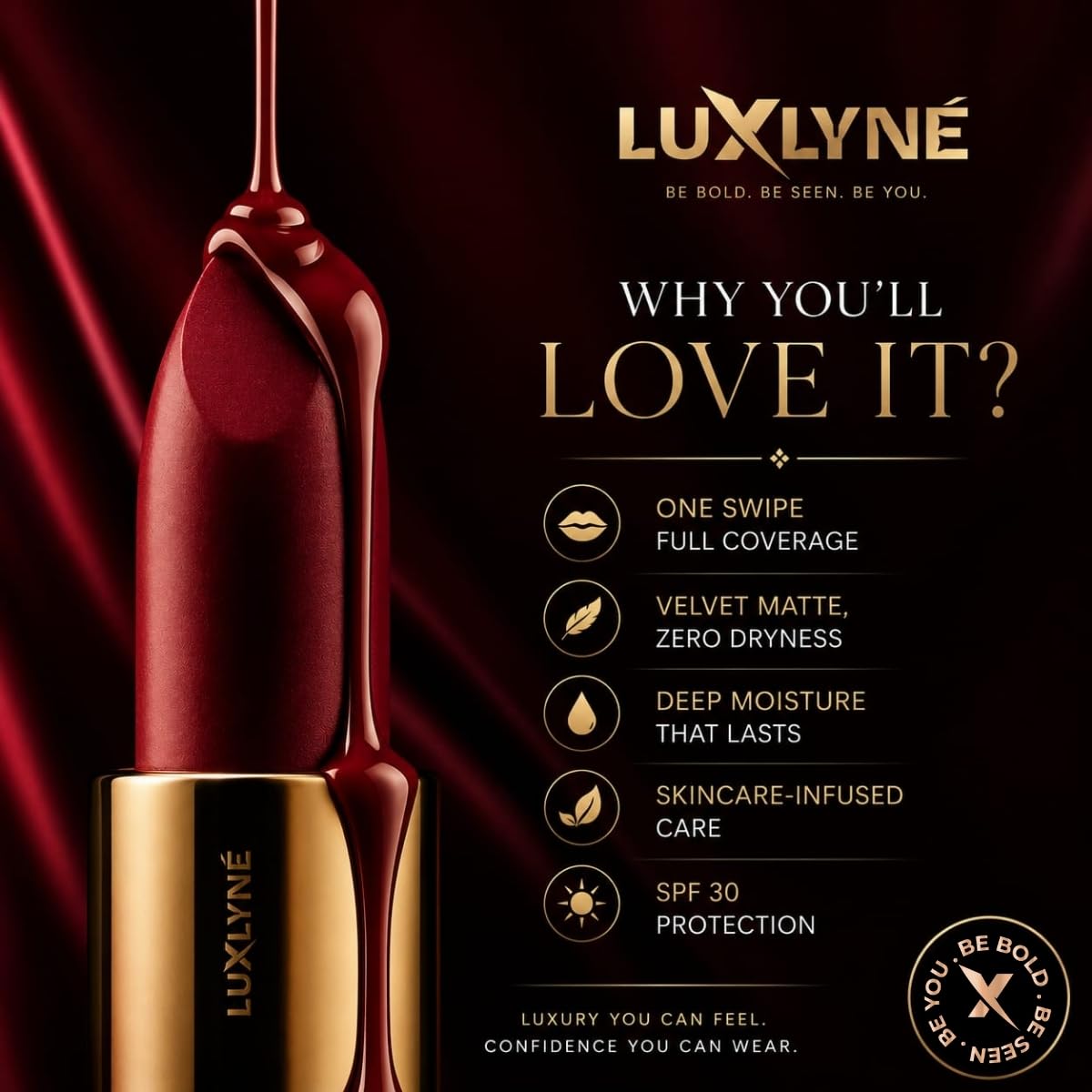 “Love At First Sight”(Ruby Red) Bullet Lipstick - Image 2