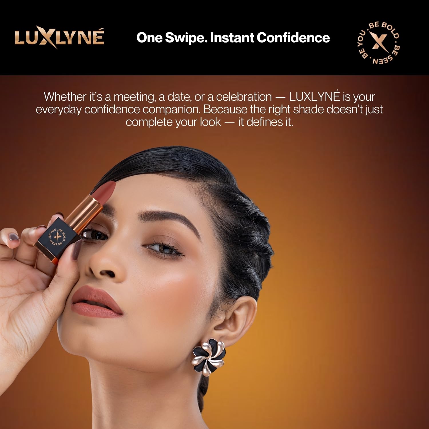 UXLYNE “Nude Whisper” (Caramel Nude) Bullet Lipstick - Image 2