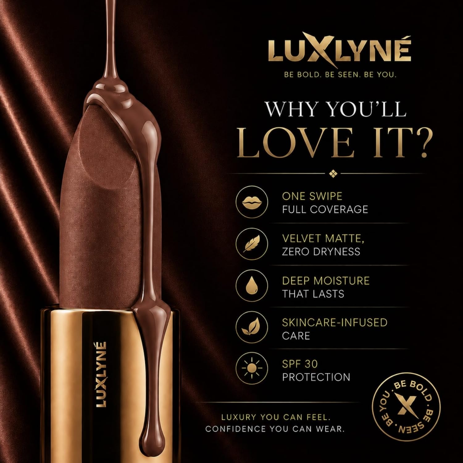 LUXLYNE “Mocha Mystique” (Espresso) Bullet Lipstick - Image 6