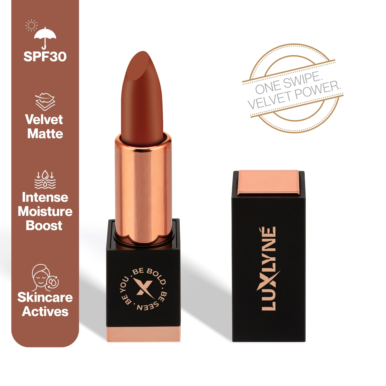 UXLYNE “Nude Whisper” (Caramel Nude) Bullet Lipstick